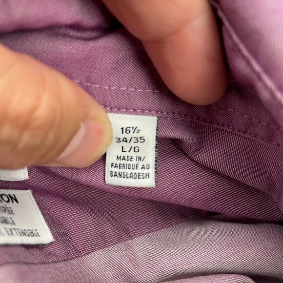 Calvin Klein CK Button Up Shirt Long Sleeve Men 16.5 34/35 Infinite Non-Iron - Picture 5 of 9